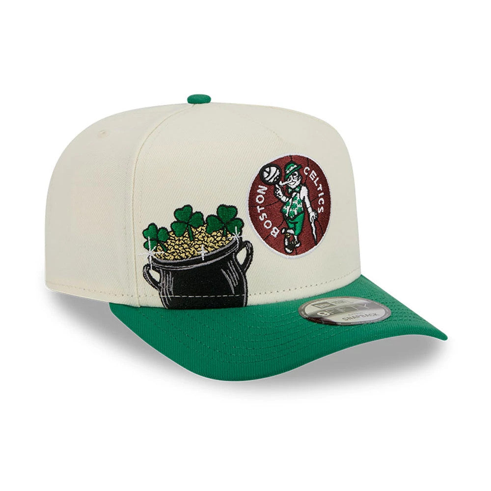 New Era Boston Celtics NBA Cream 9FIFTY A-Frame Snapback Adjustable Cap