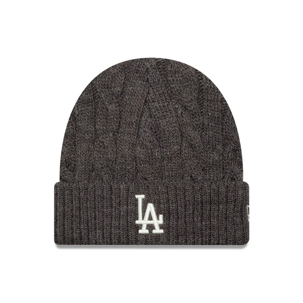 New Era LA Dodgers MLB Short Charcoal Skull Knit Beanie Hat