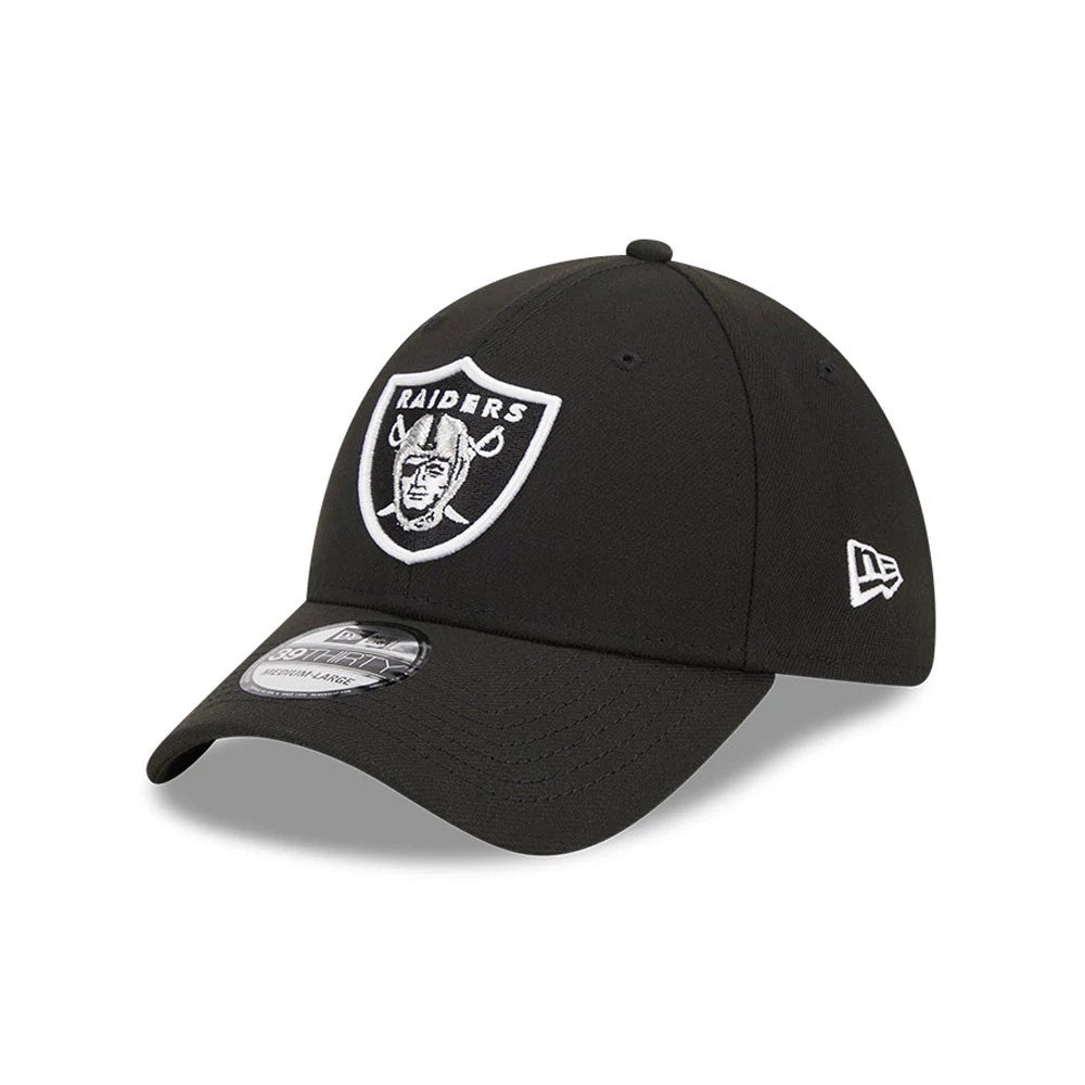 New Era Las Vegas Raiders NFL Evergreen Black 39THIRTY Stretch Fit Cap