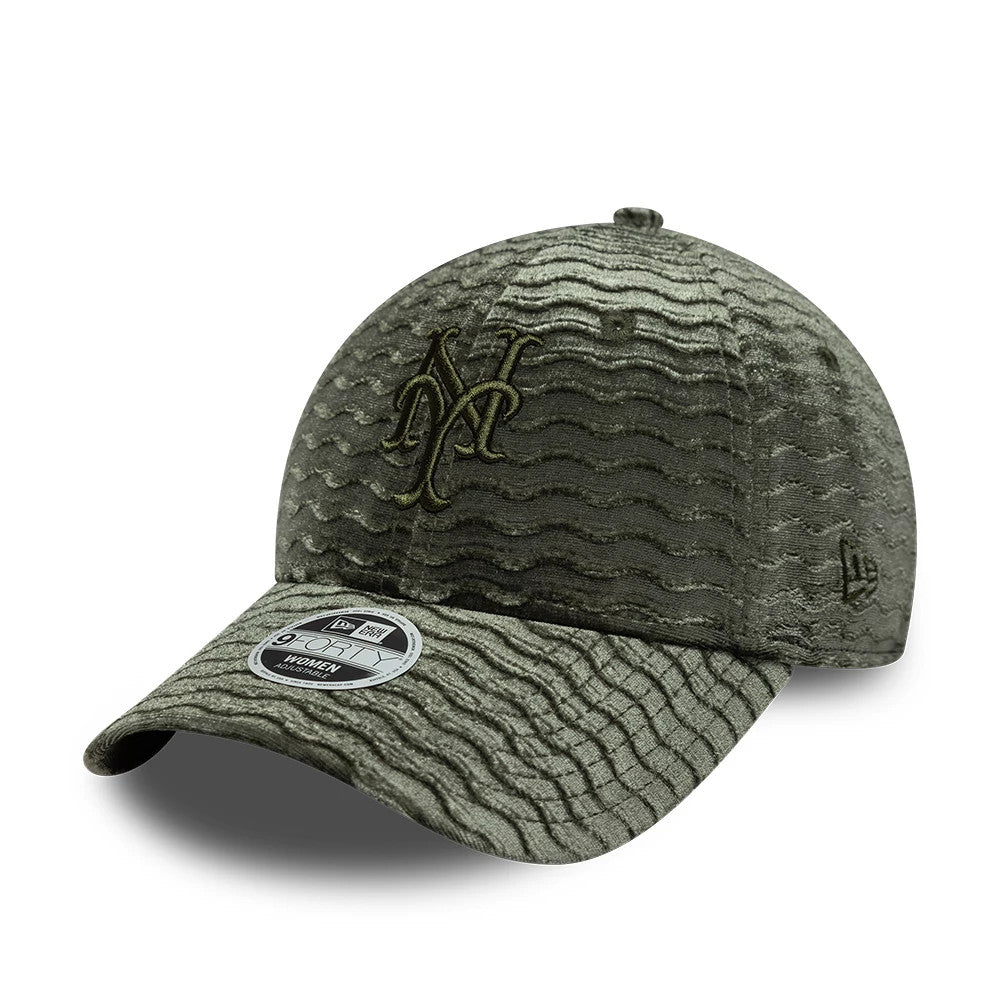 New Era New York Mets Womens MLB Velour Green 9FORTY Adjustable Cap