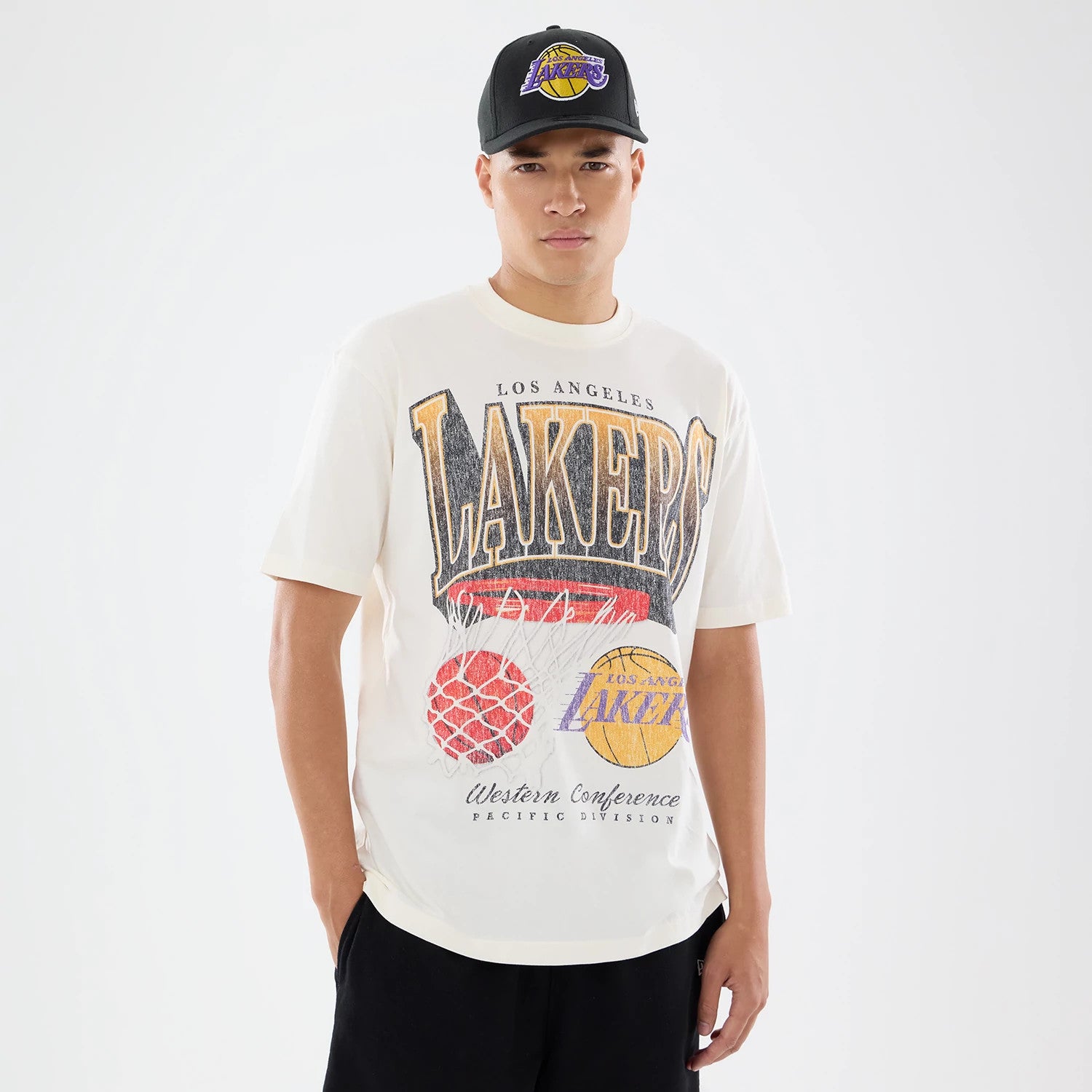 New Era LA Lakers NBA Sport Classic Cream T-Shirt