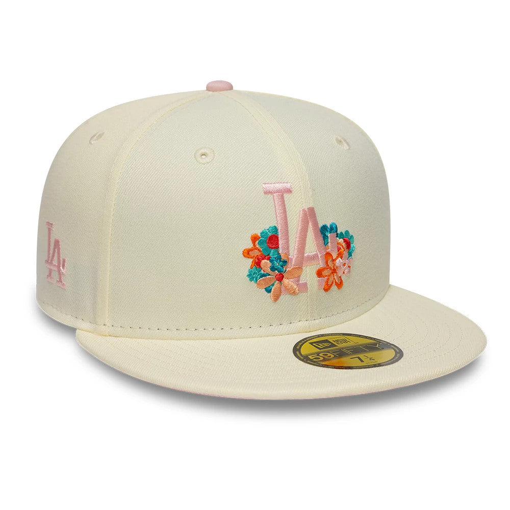 New Era LA Dodgers MLB Floral Cream 59FIFTY Fitted Cap