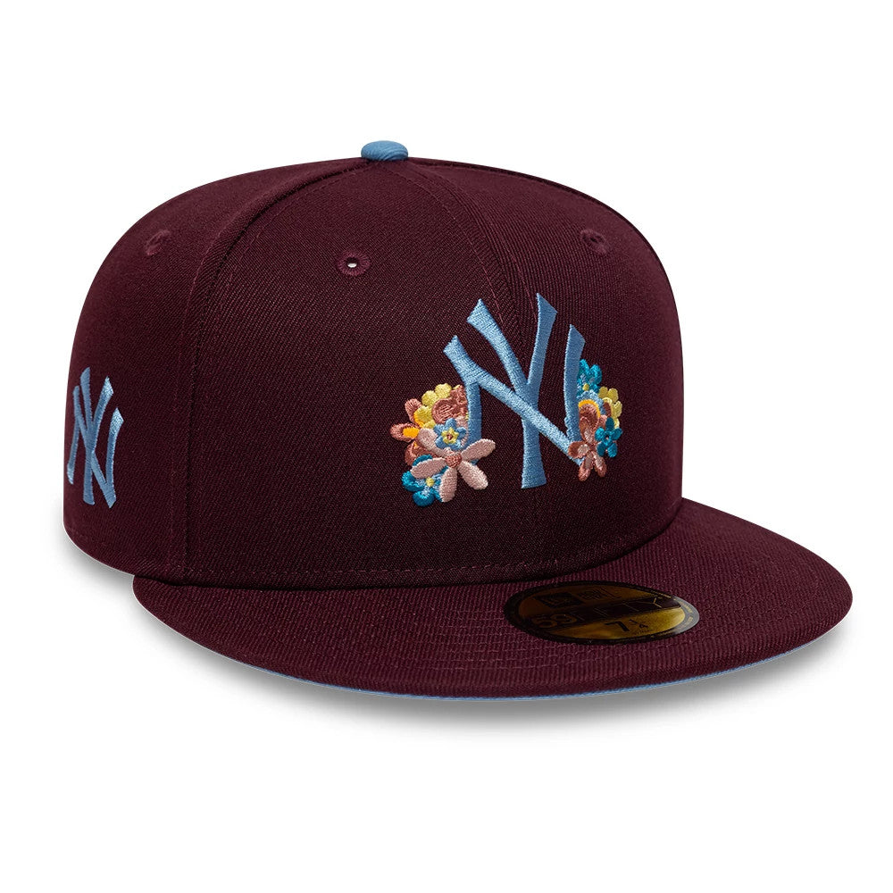 New Era New York Yankees MLB Floral Dark Purple 59FIFTY Fitted Cap