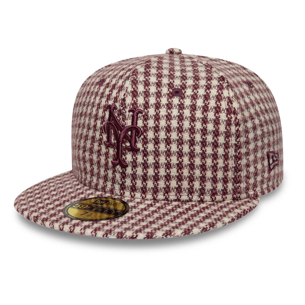 New Era New York Mets MLB Houndstooth Dark Purple 59FIFTY Fitted Cap