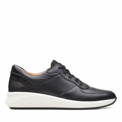 Clarks Un Rio Sprint Black Combi Lea
