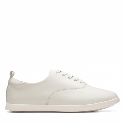 Clarks AceLite Tie White Leather
