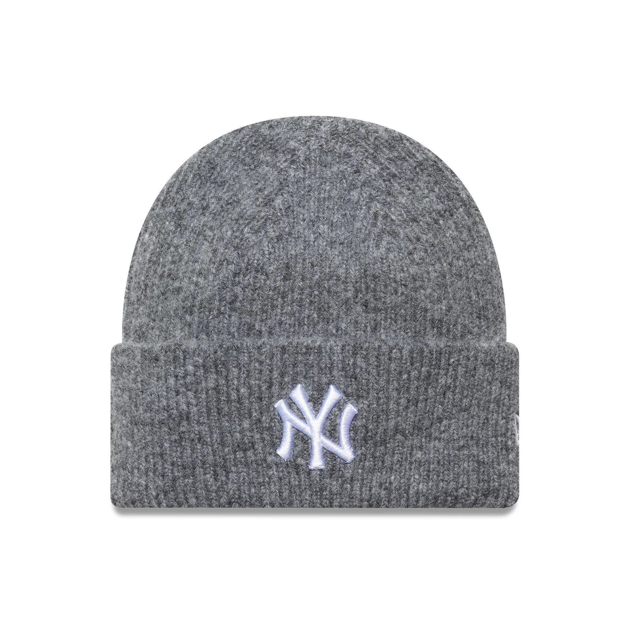 New Era New York Yankees Womens Grey Wide Cuff Knit Beanie Hat