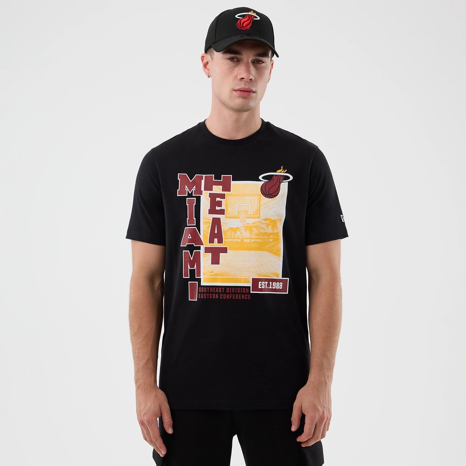 New Era Miami Heat NBA Graphic Black T-Shirt