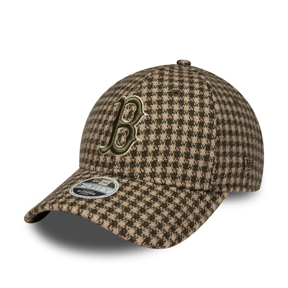 New Era Boston Red Sox Womens MLB Houndstooth Green 9FORTY M-Crown Adjustable Cap