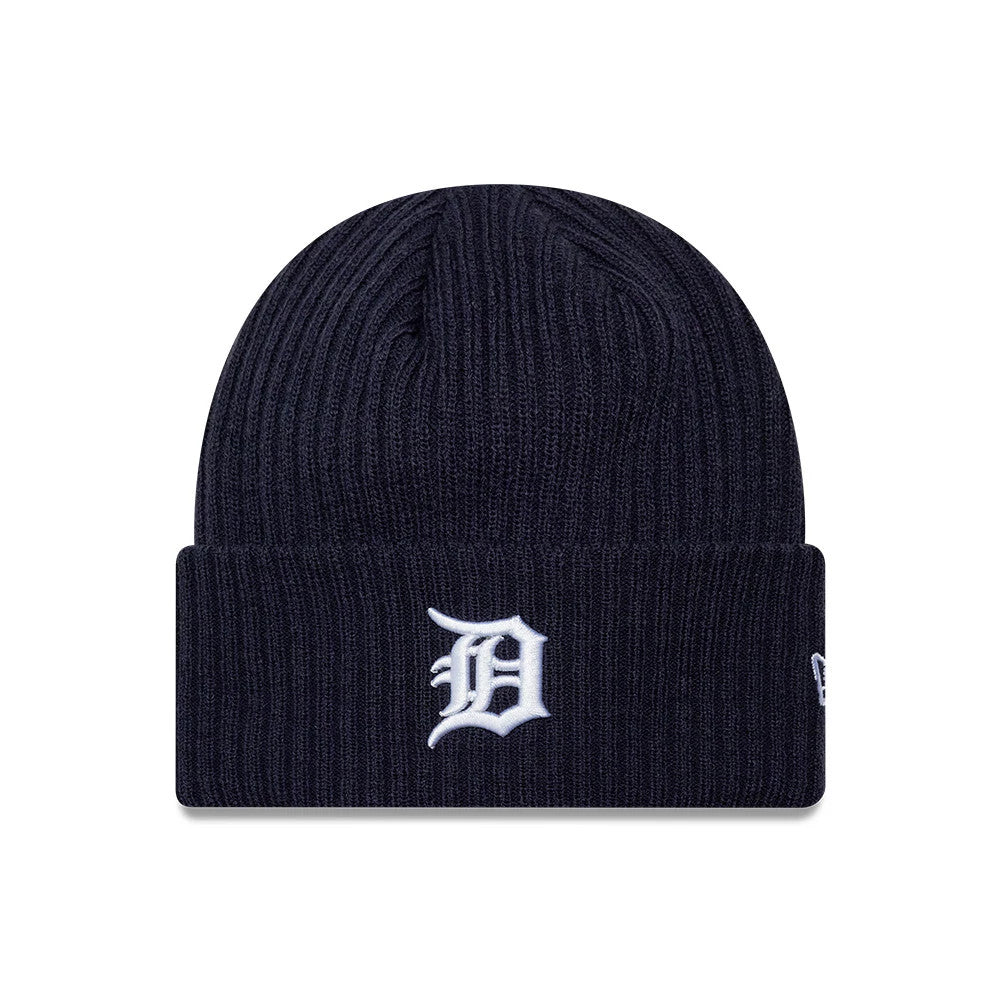 New Era Detroit Tigers MLB Wide Navy Cuff Knit Beanie Hat