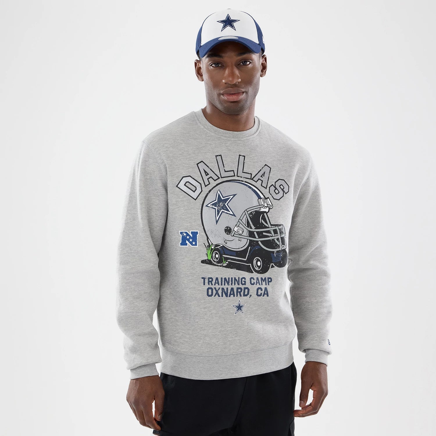 New Era Dallas Cowboys NFL Training 2026 Grey Crew Neck Sweater