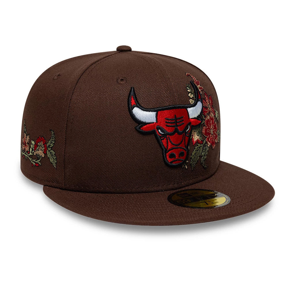 New Era Chicago Bulls NBA Floral Dark Brown 59FIFTY Fitted Cap