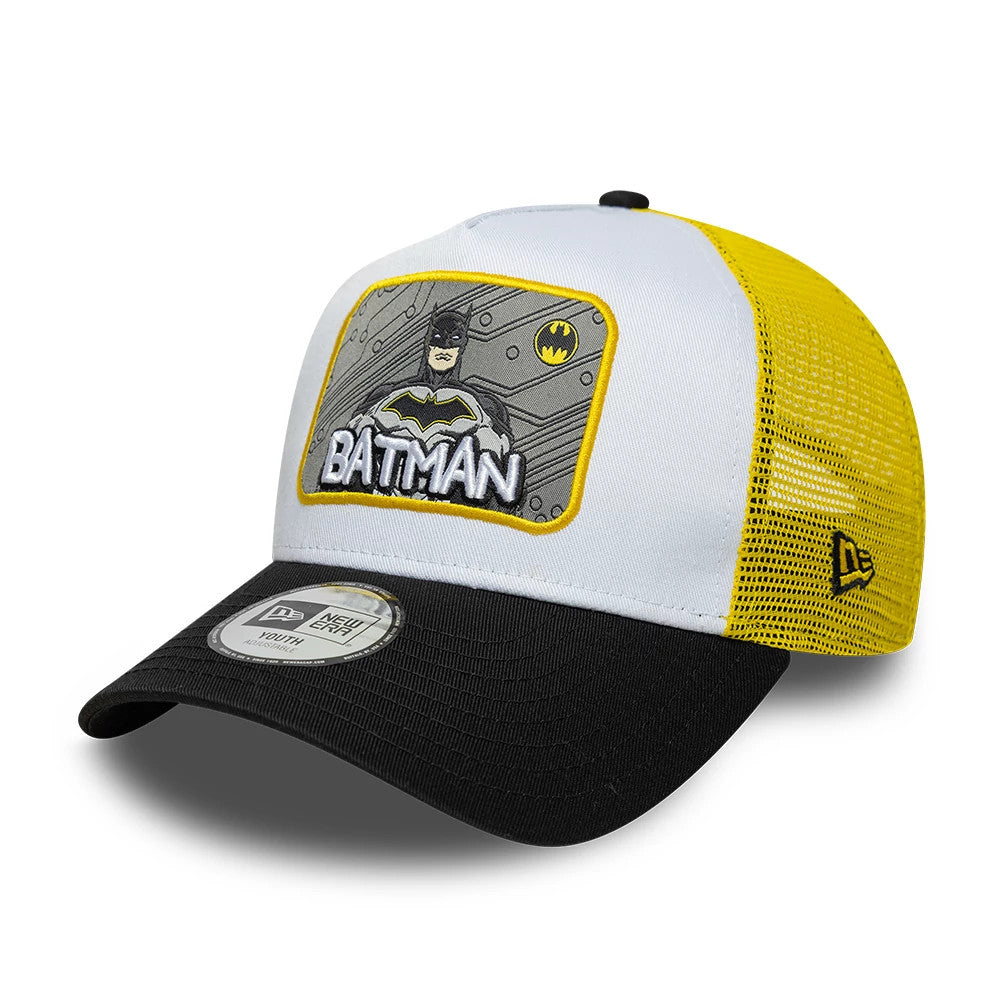 New Era Youth Batman DC Patch White 9FORTY A-Frame Trucker Adjustable Cap